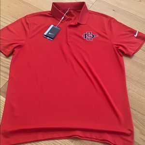 NWT Nike Golf Polo San Diego State Red